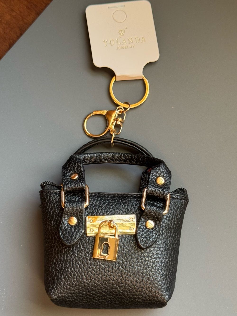 NWT Yolanda Mini Purse Keychain Coin Pouch Black